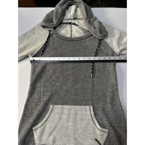 Marc New York Women's L Gray Hoodie Athleisure Textured Colorblock Gorpcore - Picture 6 of 7